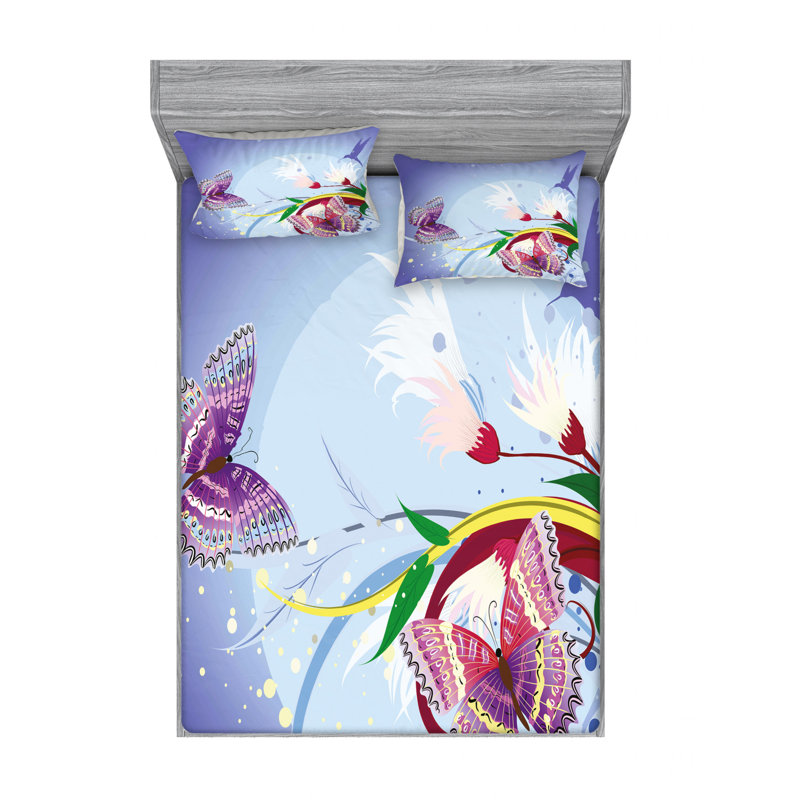 Fantasy Microfiber Sheet Set, Queen Sheet Set with Fitted Sheet