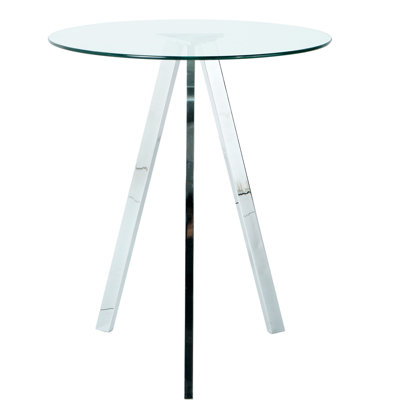 Table ronde contemporaine en verre avec pieds en métal, pieds trempés et chic Scratch - Patins antidérapants, facile à assembler, pour la cuisine et le salon