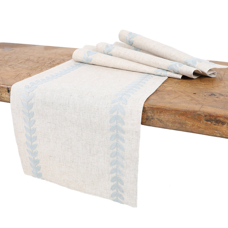  Truesdale Floral Rectangular Table Runner, 108" L x 15" W, Blue