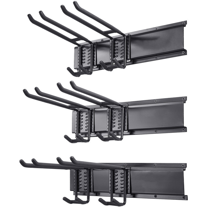 Black Carbon Steel Wall-Mounted Garage Tool Organizer