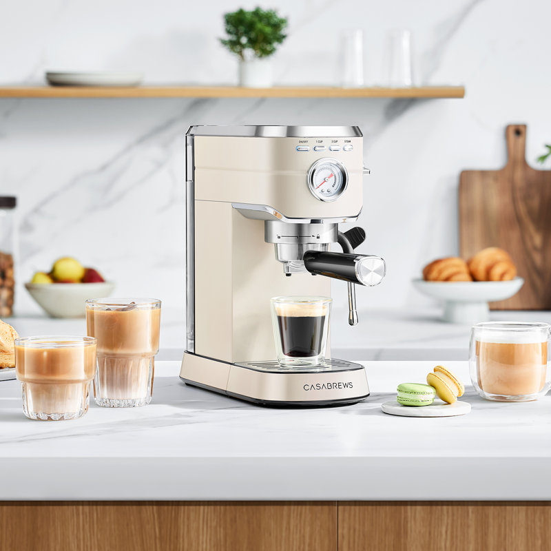 Machine à expresso CASABREWS CM5418, cafetière 20 bars avec contrôle de température PID, manomètre, préinfusion, buse à vapeur et fonction crème.