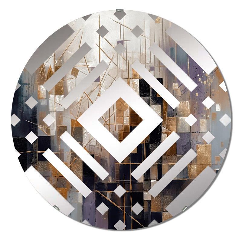 Soft Color Composition I - Miroir décoratif diamant, 23,6 po x 23,6 po