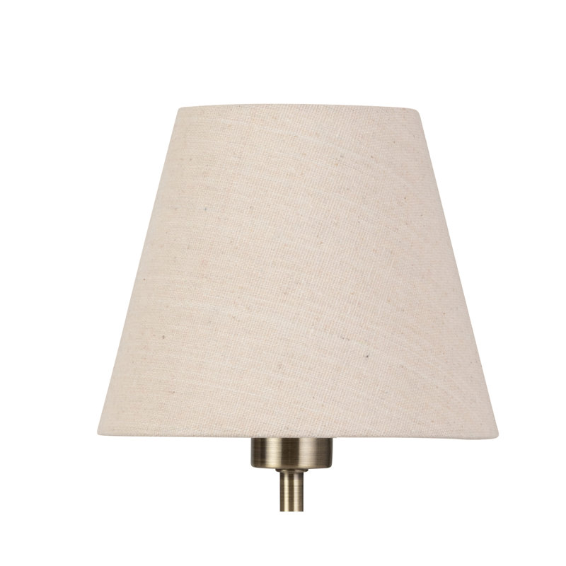 Pair (2x) Square Stick Antique Brass Metal Bedside Table Lamp