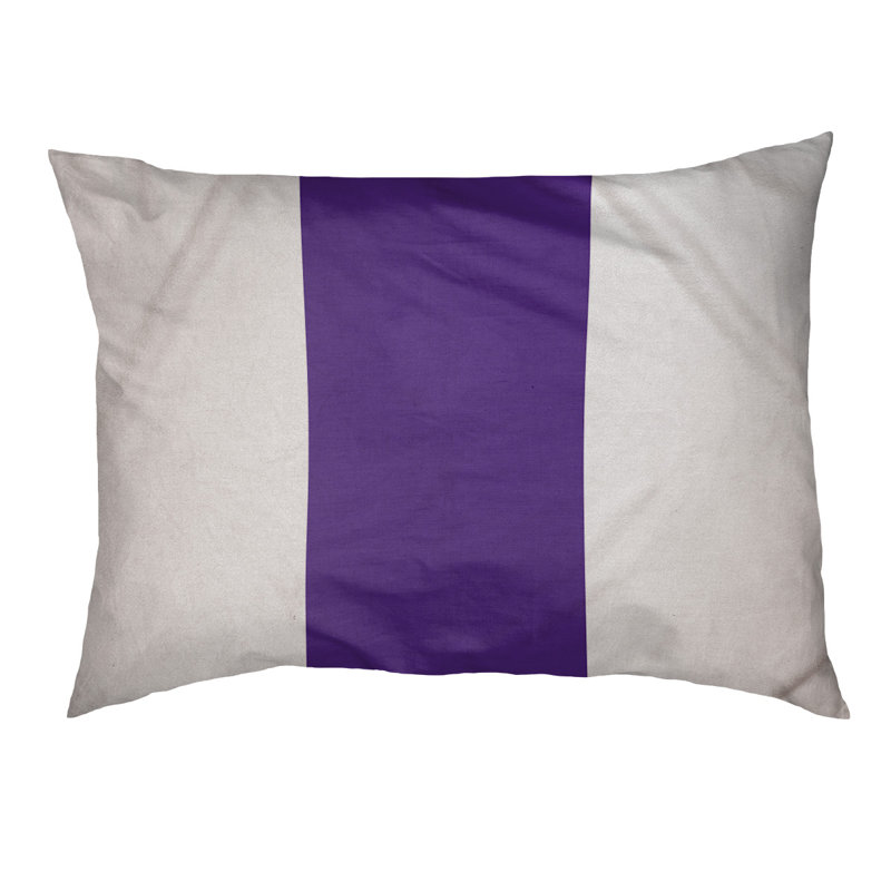 Coussin Minnesota, Blanc / mauve, Grand (l 50 po x P 40 po x H 7 po)