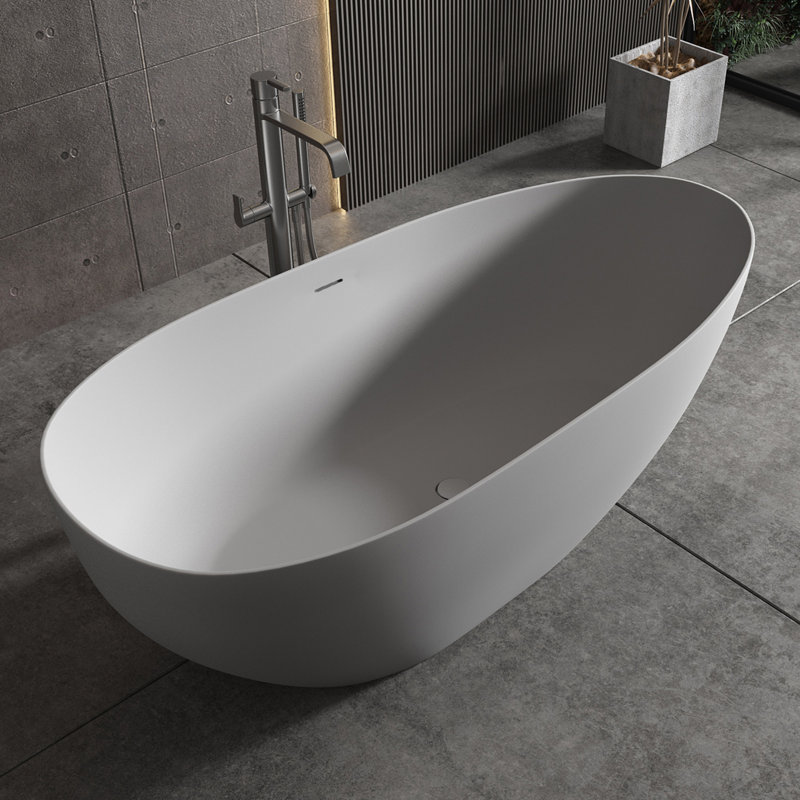 59" Solid Surface Soaking Bathtub