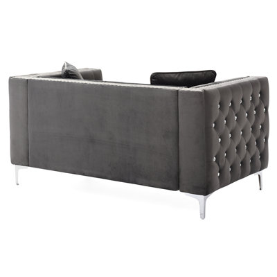Stylish Gray Contemporary Loveseat