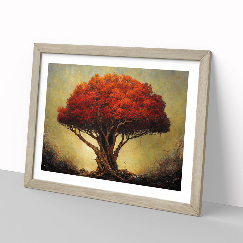 Shimmering Tree - Framed Print, 46cm H x 64cm W x 2cm D, Oak