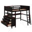 Lit mezzanine double avec tiroirs, bureau et tablettes-889817606