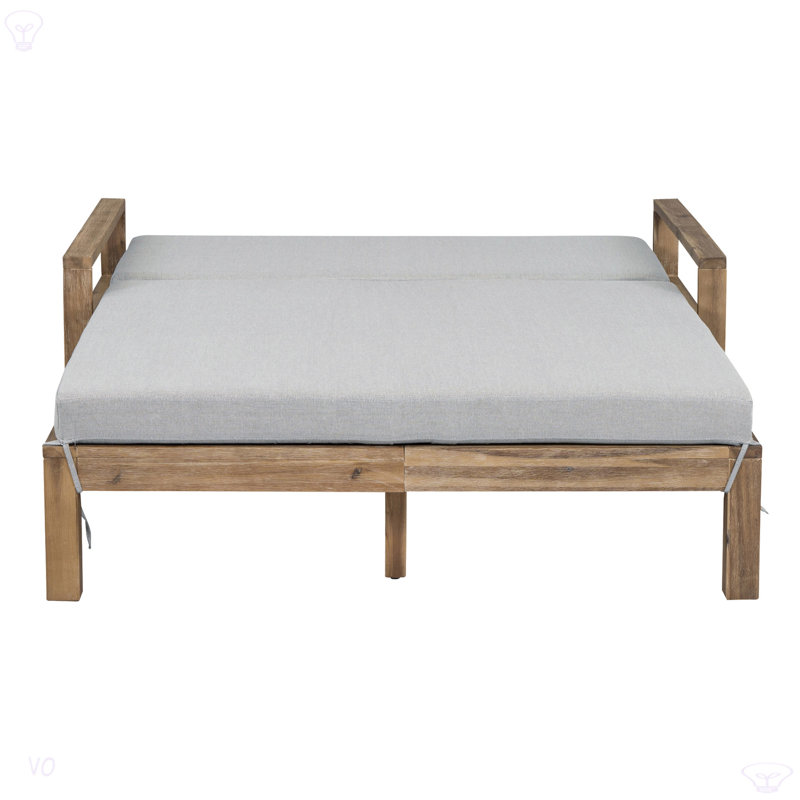 Lit de bronzage d'extérieur en bois de style campagnard pour une détente ultime avec 2 personnes pour la piscine, le jardin et la cour