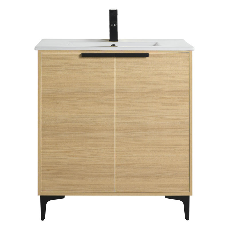 Ensemble de meuble-lavabo simple 30 po Deeone, Noir mat