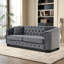 Canapé Chesterfield avec accoudoirs rembourrés en velours capitonné 3 places Chesterfield-654570755