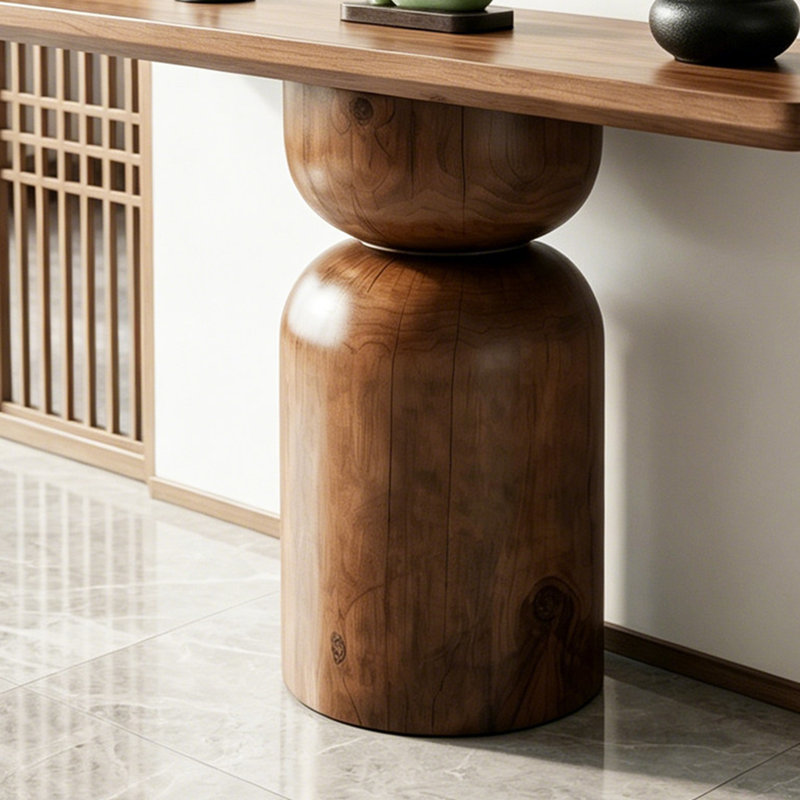 Console brune simple de style Wabi-sabi., 29.5" H x 47.2" W x 11.8" D