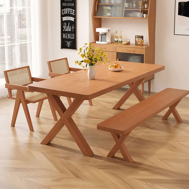 Table de salle à manger Burlywood, H 29,53 po x L 86,61 po x l 35,43 po