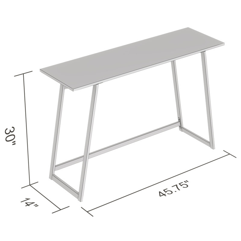 Taupe MDF and Black Metal Rectangular Console Table with Storage