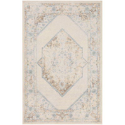 Haydel Machine Washable Area Rug in Ivory