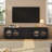 78.7" TV Stand With Arched Glass Doors And Shelves, Mid-century Modern TV Cabinet for TVs Up to 100"