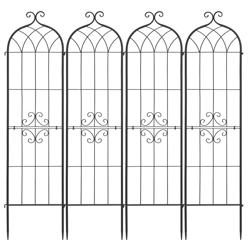 Garden Trellis, 71 x 20 inch Rose Trellis, Garden Flower Rose Trellises with Powder-Coated Finish & Convenient Locking Design, Plant Support Trellises for Flowers, Vegetables, Roses
