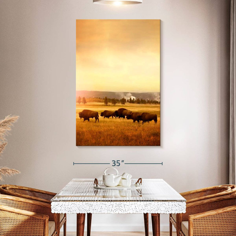 Roaming Bison Herd, 51" H x 34" W
