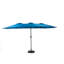 Parasol d'extérieur 14,8 pi rectangulaire double face - bleu foncé avec manivelle pour les fêtes dans la piscine