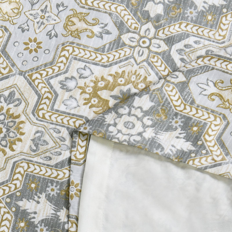 Floral Semi-Sheer Rod Pocket Curtain Panels, 152.4cm W x 213.4cm L