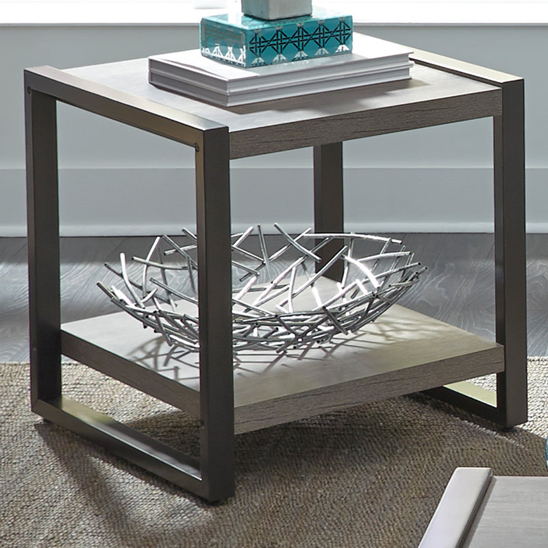 Greystone and Dark Pewter Rectangular 3-Piece Table Set