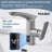 MASO Touchless Pull-Down Bathroom Sink Faucet, 2 Spray Modes, Temperature Display (°F), Motion Sensor, 360° Swivel, Single Handle, 1 or 3 Hole, Deck Plate, Vanity, Laundry & Bar,  Brushed Nickel-126101715