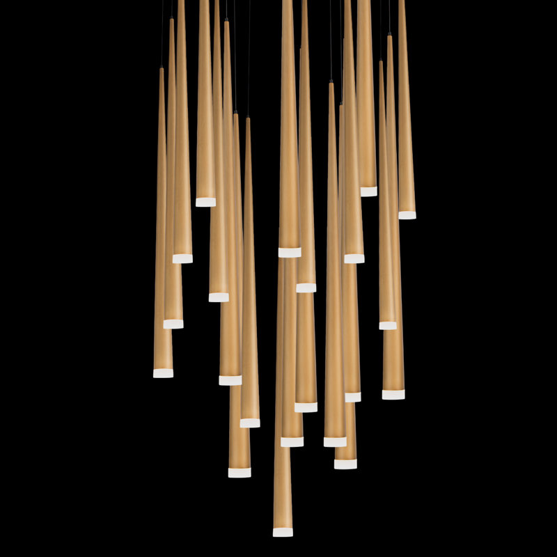 Cascade 21 - Light LED Pendant, Aged Brass