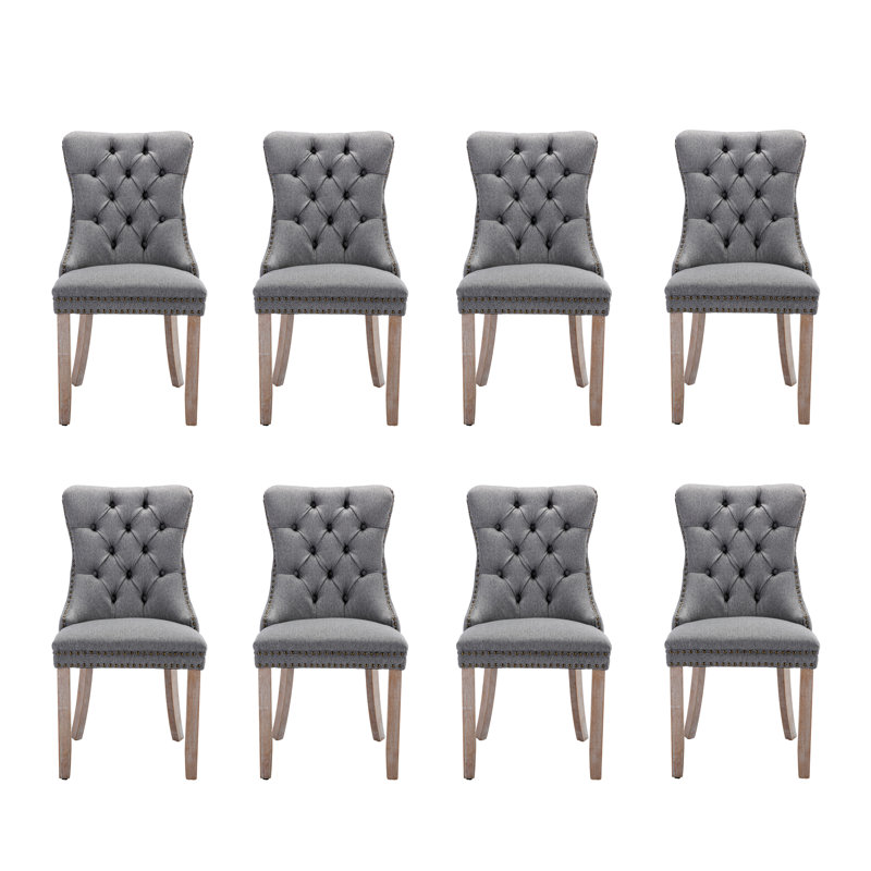 Chaise d'appoint rembourrée Almerina, gris, Naturel
