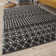 Moroccan Shaggy Collection Rugs Tangier Design in Dark Grey/Ivory