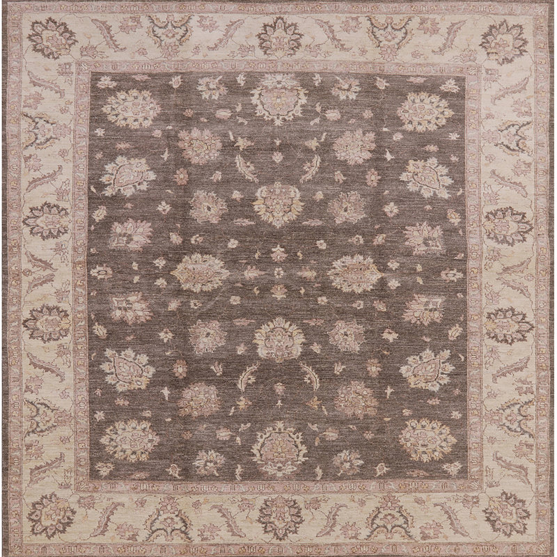 Tapis oriental beige / brun Hedy, Carré 7 pi