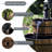 Wood Barrel Weather-Resistant Brown 2-Tier Outdoor Water Fountain with Hand Pump