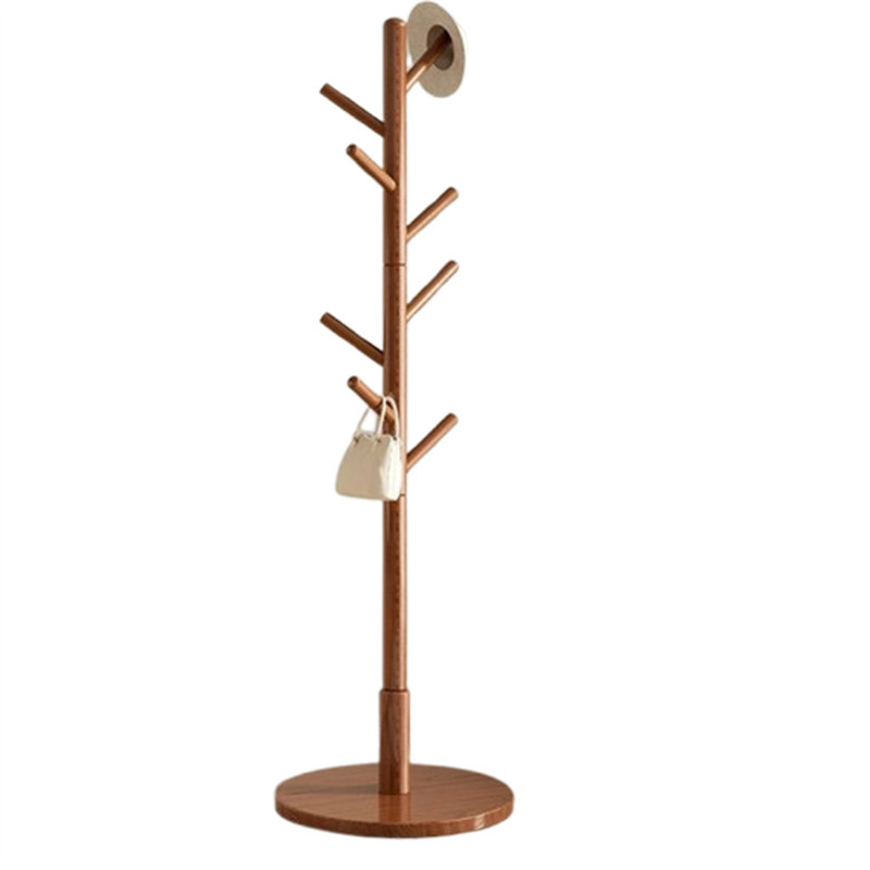 Classic Solid Wood Clothes And Hat Stand, Brown