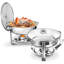Ensemble de 2 chauffe-plats Chafing, ensemble rond 5 pte avec couvercle en verre et porte-couvercle, réchauds en acier inoxydable