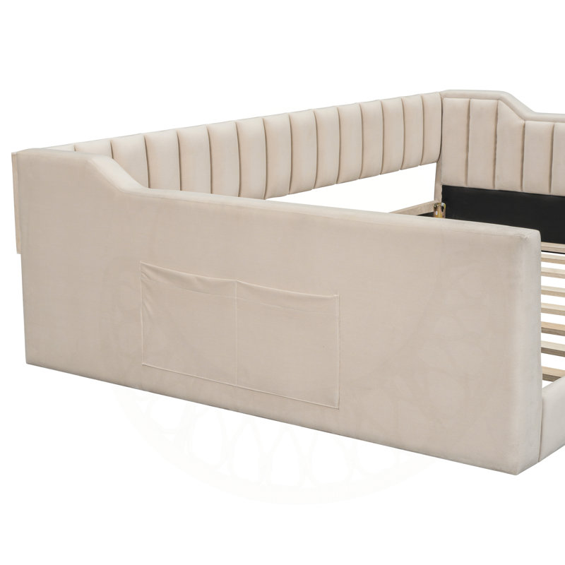 Versatile Upholstered Harte with Side Storage and Modern Design for All Spaces, Beige