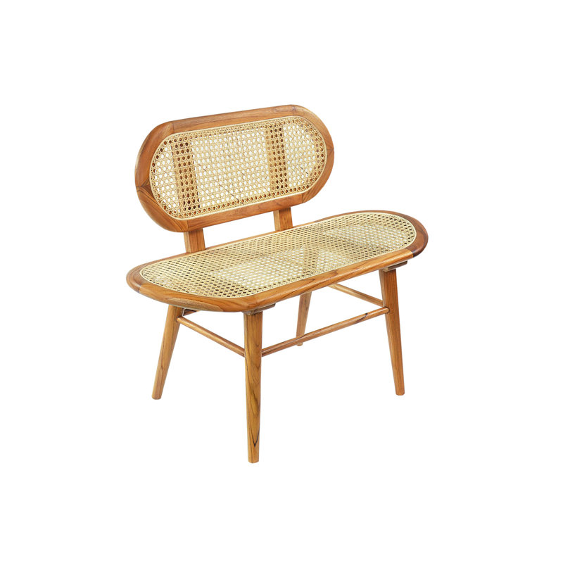 Alvana Rattan Bench, 80cm H x 95cm W x 50cm D