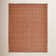 Tapis orange en polyester tissé à la main Rectangle Fleurette