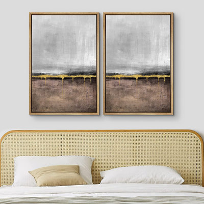 Ensemble de 2 peintures encadrées sur toile