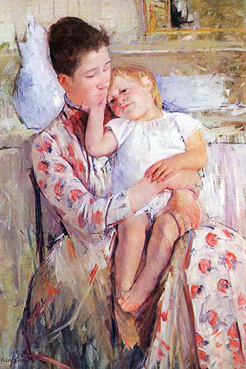 "mère et enfant" par mary cassatt, reproduction d’art, H 36 po x l 24 po