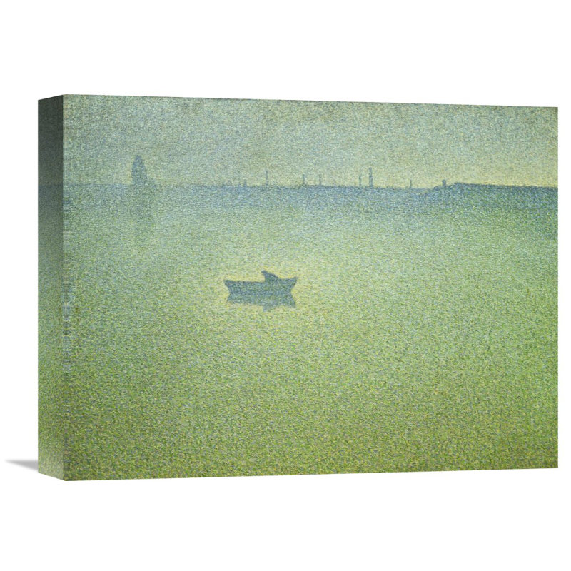 " Seine At Dawn " by Charles Angrand, 27.58" H x 36" W x 1.5" D