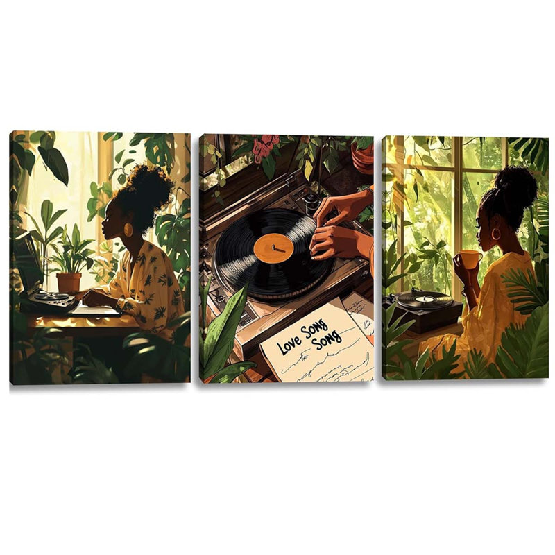 3 Piece Wrapped Canvas Print, 40 cm H x 90 cm W
