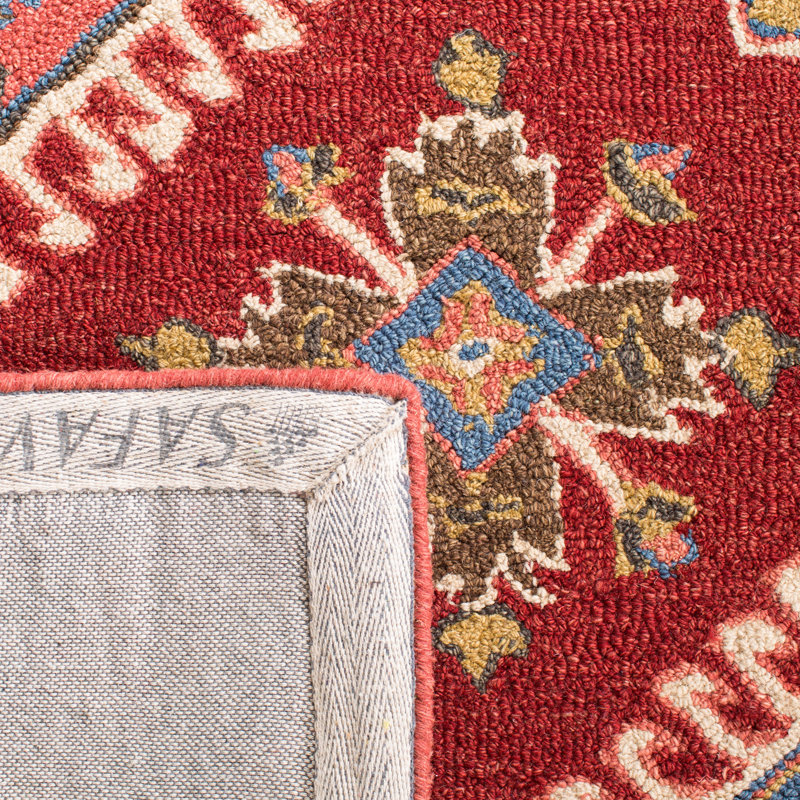 Vahakn Hand Tufted Wool/Cotton Southwestern Rug in Blue/Red, Runner 2'3" x 8'