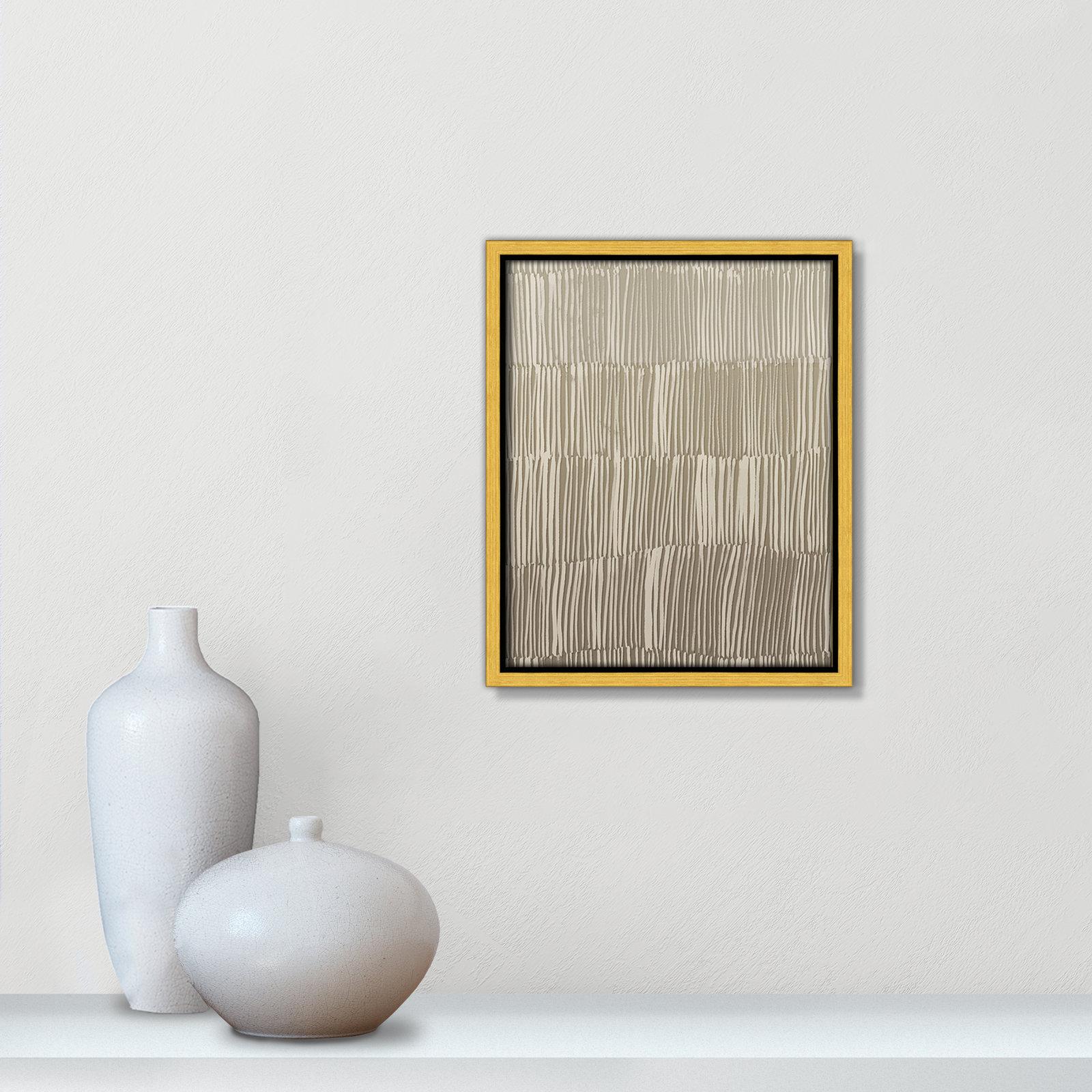 Linear Calm II Print by , 11.5" H x 9.5" W, Gold Floater