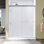  Porte de douche réversible double coulissante avec verre trempé transparent de 6 mm de largeur, l 60 po x H 72 po