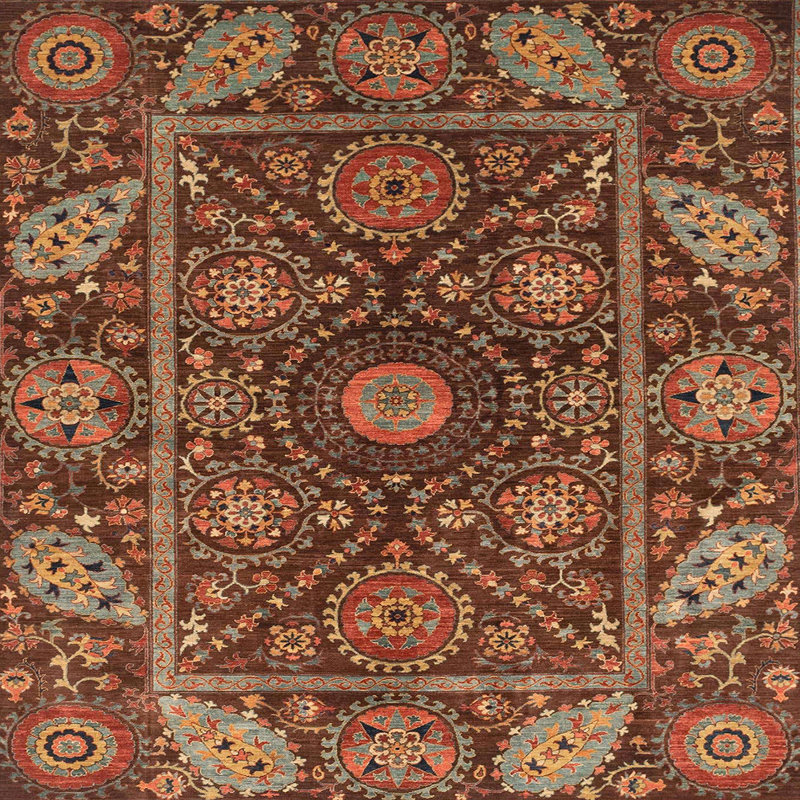 Abstract Indoor Rug, Square 6'