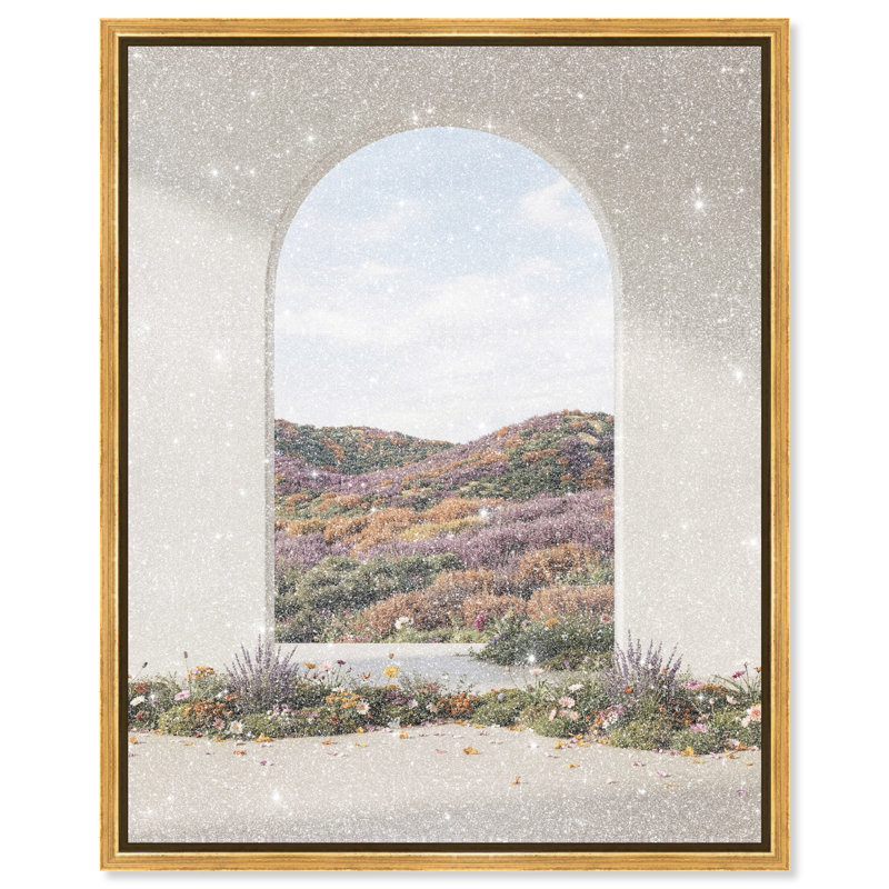 Window To Paradise II Print by Oliver Gal, 17"H x 21"W, Gold Floater Frame