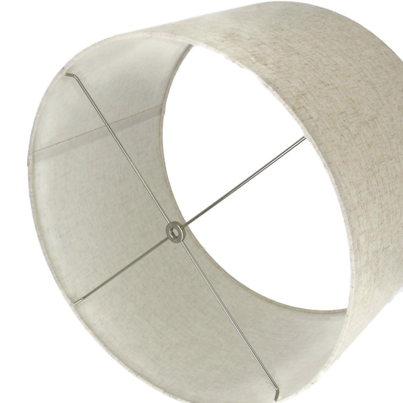 Abat-jour tambour en lin (araignée), Beige clair, H 11 po x l 18 po x P 18 po