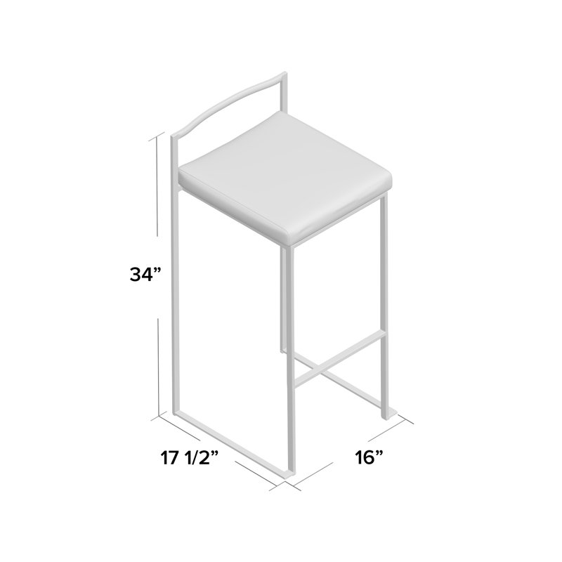 Tabouret de bar et de comptoir Derik, Or, Simili cuir blanc, Tabouret de comptoir (siège d'une hauteur de 27 p