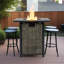 Foyer de table au gaz propane 28 po 28 po, foyer carré en acier de 50000 BTU pour patio extérieur - noir