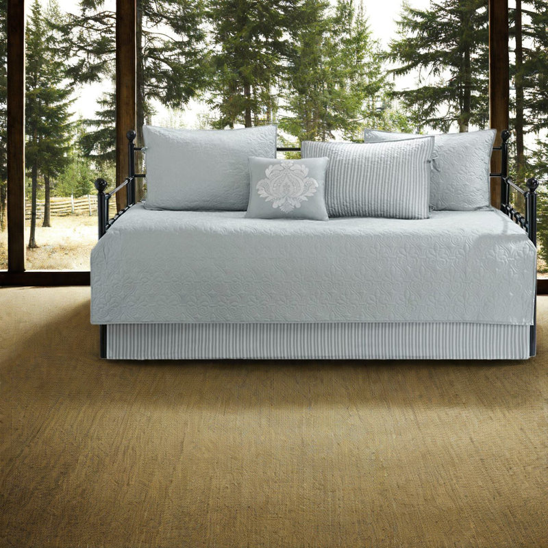 Reversible 6-piece Bedding Sets, Grey Cotton, Cozy Farmhouse Style, For Home