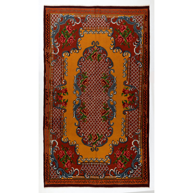 Tapis vintage en laine tissé à la main kilim 6 pi 6 pi
